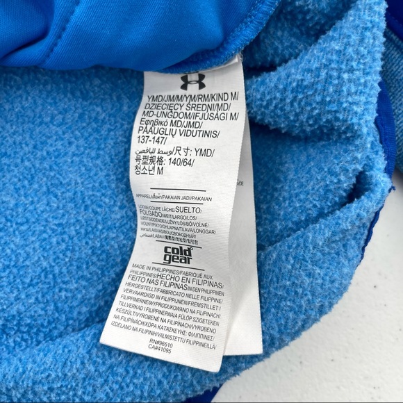 Under Armour Cold Gear Quarter Snap Pullover Blue Size Youth Medium - Picture 7 of 13